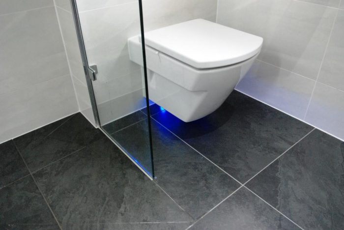 Wall hung WC emphasised with LED lighting
