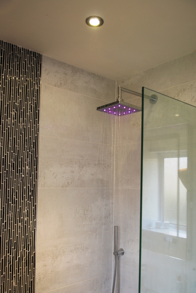 Shower with LED lighting