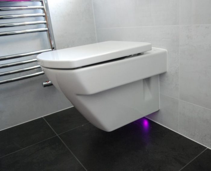 Wall hung WC emphaised with LED lighting