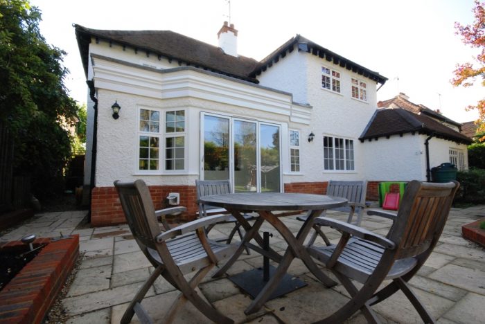 Orangery style extension with decorative timber fascia